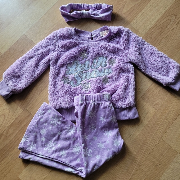 Let It Snow Purple Kids Set - Picture 1 of 6